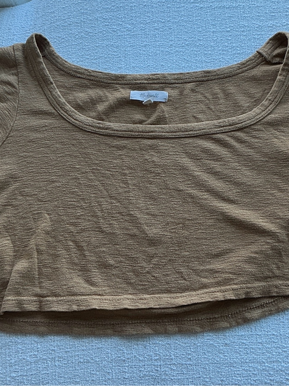 Madewell Cropped Scoop Neck Tee - Tan